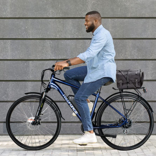 FreeForce Adult The Fairmount Electric Commuter Bike with Thumb Throttle and Pedal Assist, 20 in., Navy