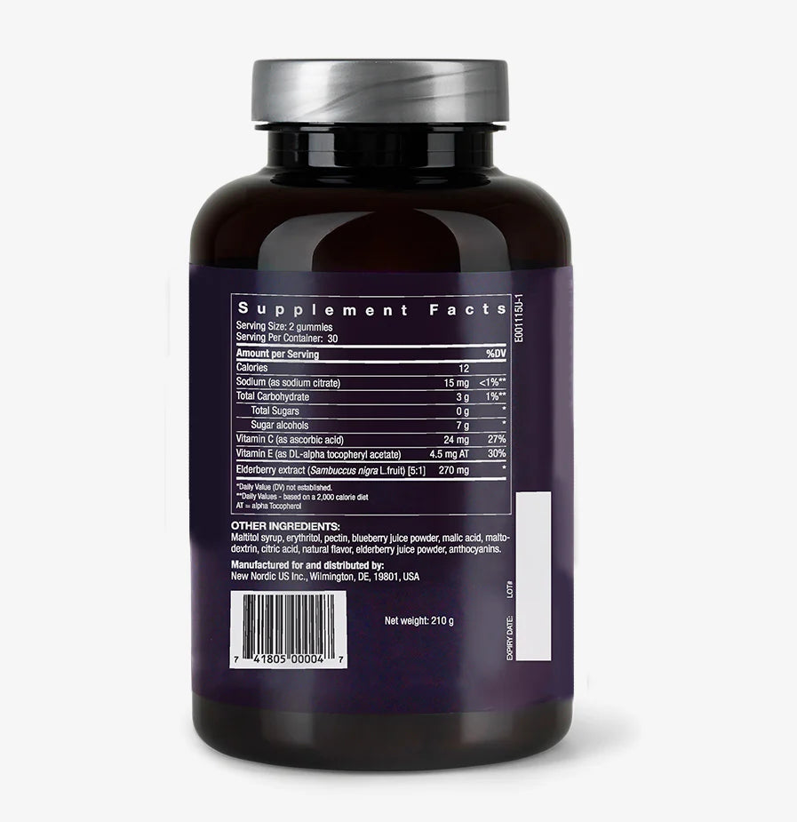 New Nordic - Elderberry Vegan Gummies - EXP 02/27 (2 PACK)